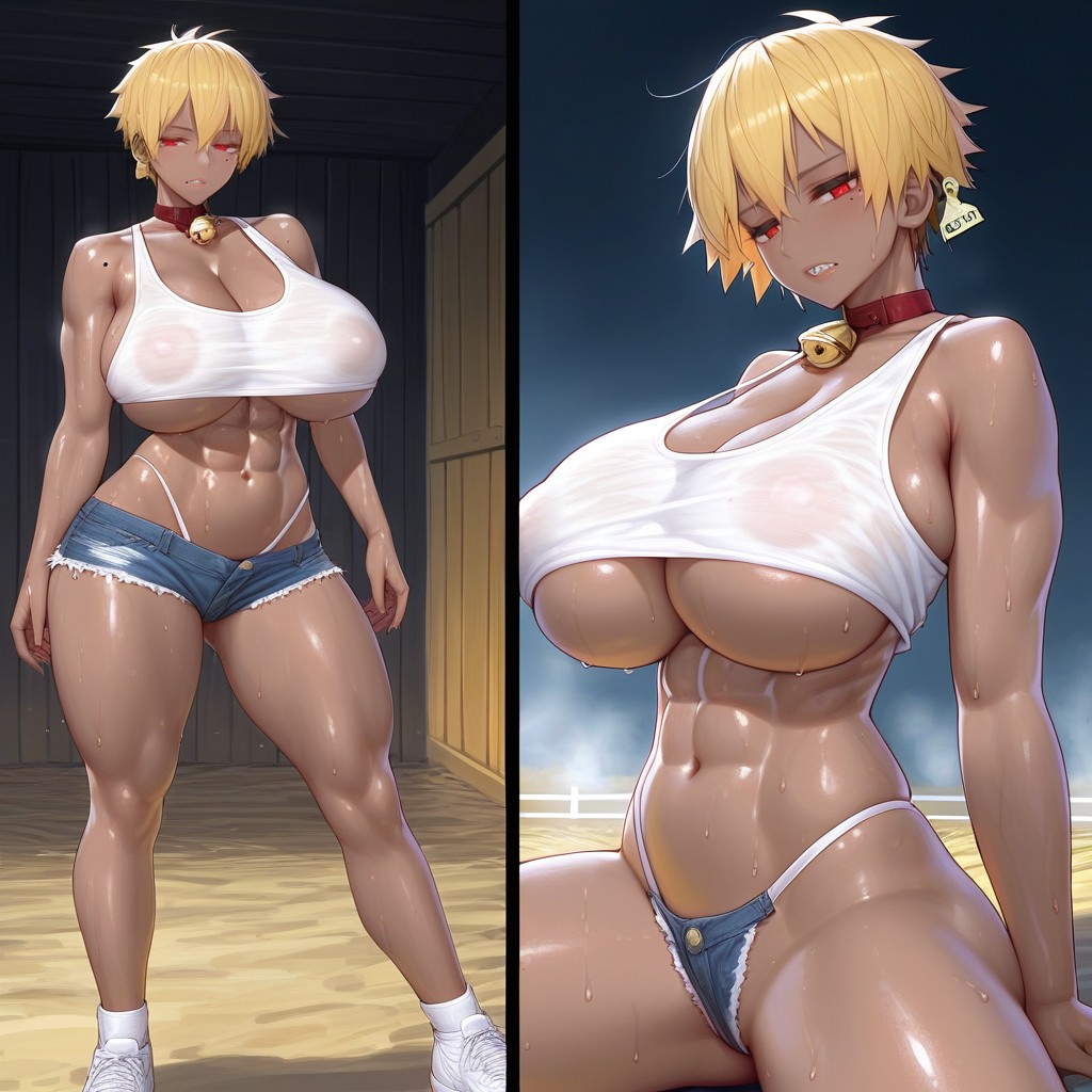 Very Hair, Huge Nipples, Golden Bell Chocker Hentai IA