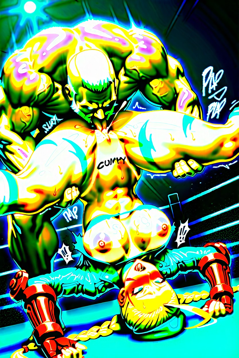 Cammy White Head On The Floor, Cuerpo Completo, Vista Frontal Hentai IA