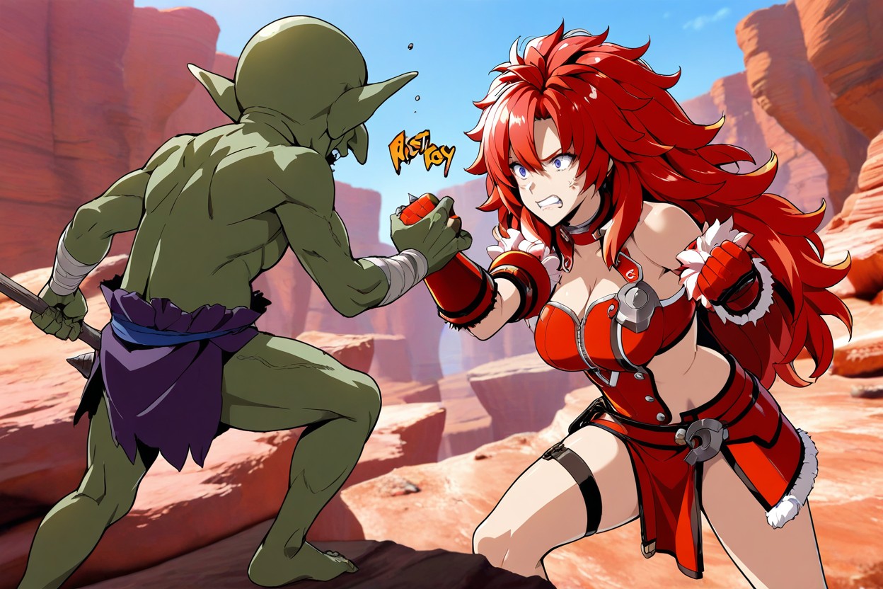 Female Gladiator White Armor, Goblin Happy, Male Goblin Hentai IA