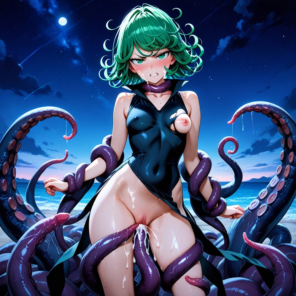 Tentacles Restrained Her Waist, Avergonzada, Tentacles Restrained Her Hentai IA