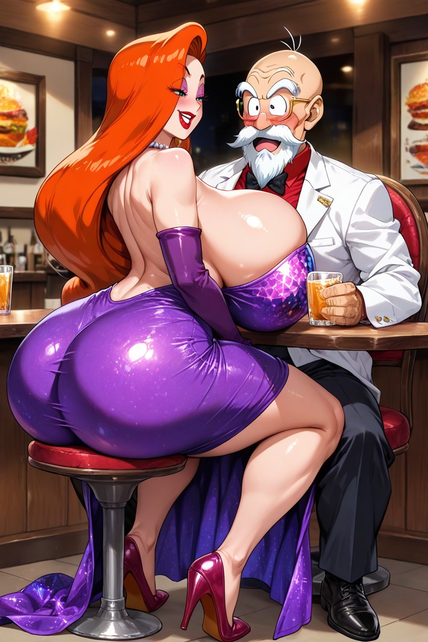 Muscular Muten Roshi, Detailed Face, Exposed Legs Hentai AI Porn