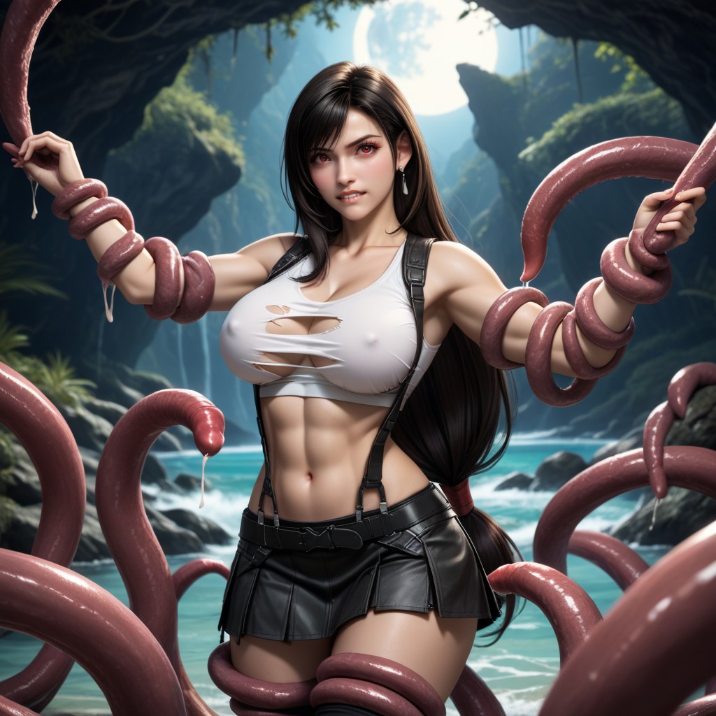 Tentacles Restrained The Throat And Waist, Angry, Tentacles Restrained Her Waist Hentai AI Porn