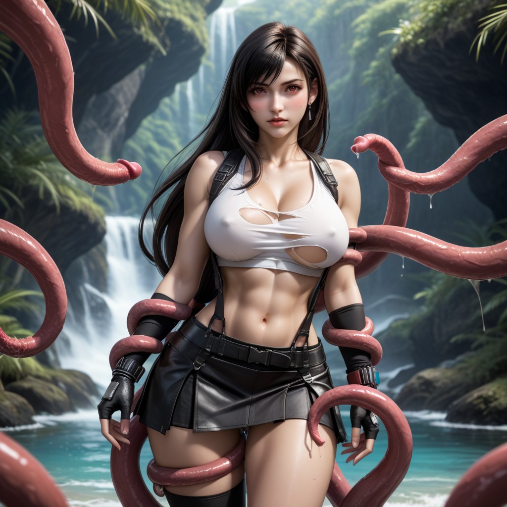 Smooth Body, Tentacles Restrained Her Arms And Legs, Tentacles Grope Her From Behind Hentai IA