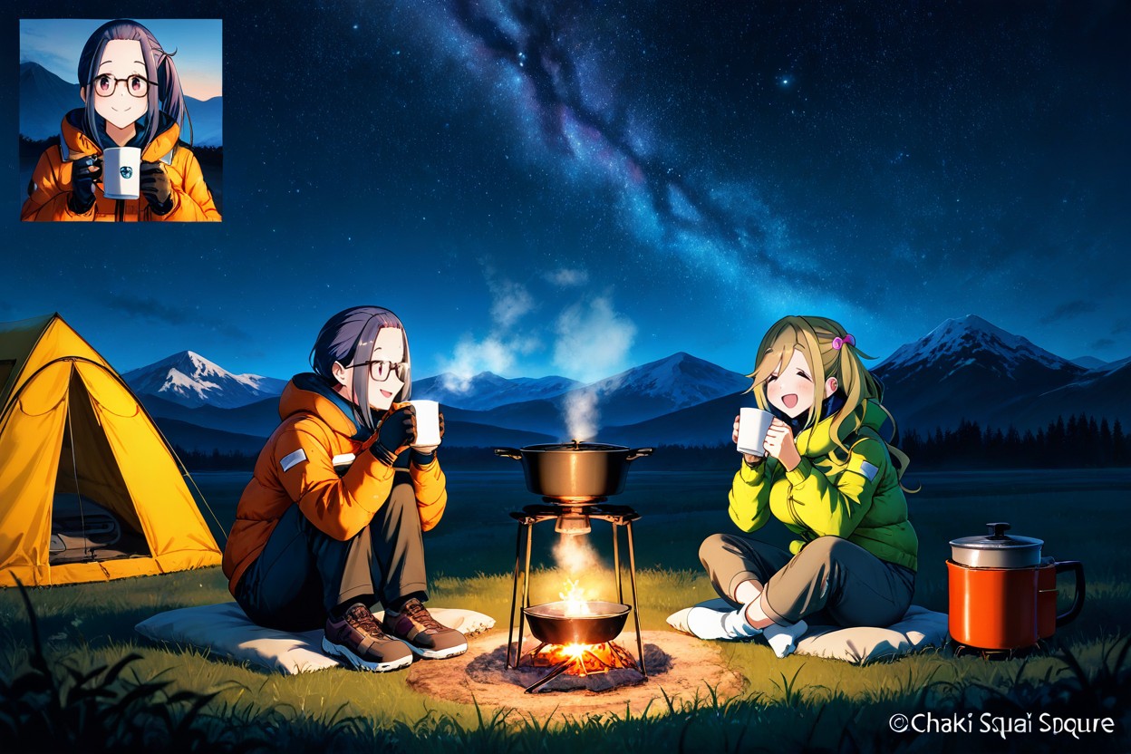 Skinny, Large Camping Tent, Close Up Hentai AI Porn