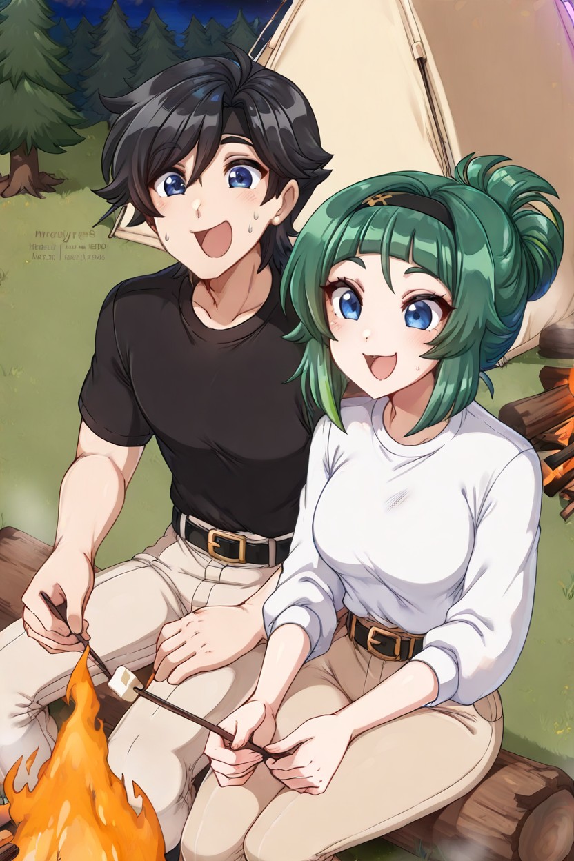 Medium Ass, Happy, Blue Eyes Hentai AI Porn