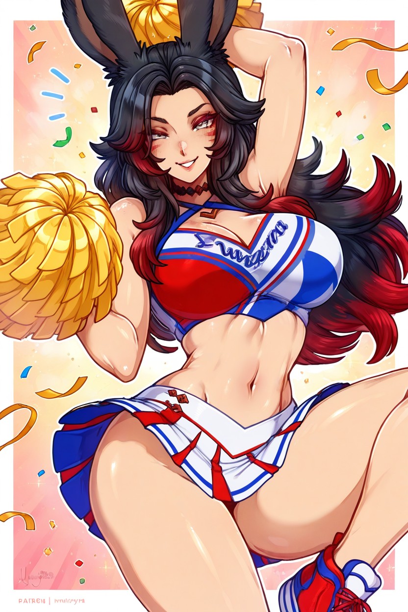 Holding Black Pom-poms, Sexy, 25+ 헨타이 AI 포르노