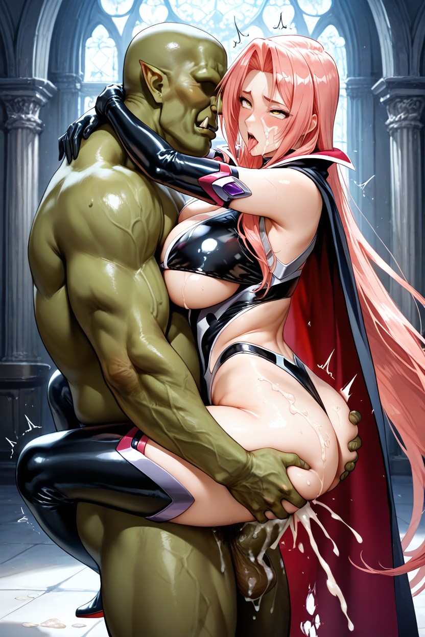 Midriff, The Bodysuit Has Purple Accents Around The Arms And Legs, Ahegao Porno IA Hentai