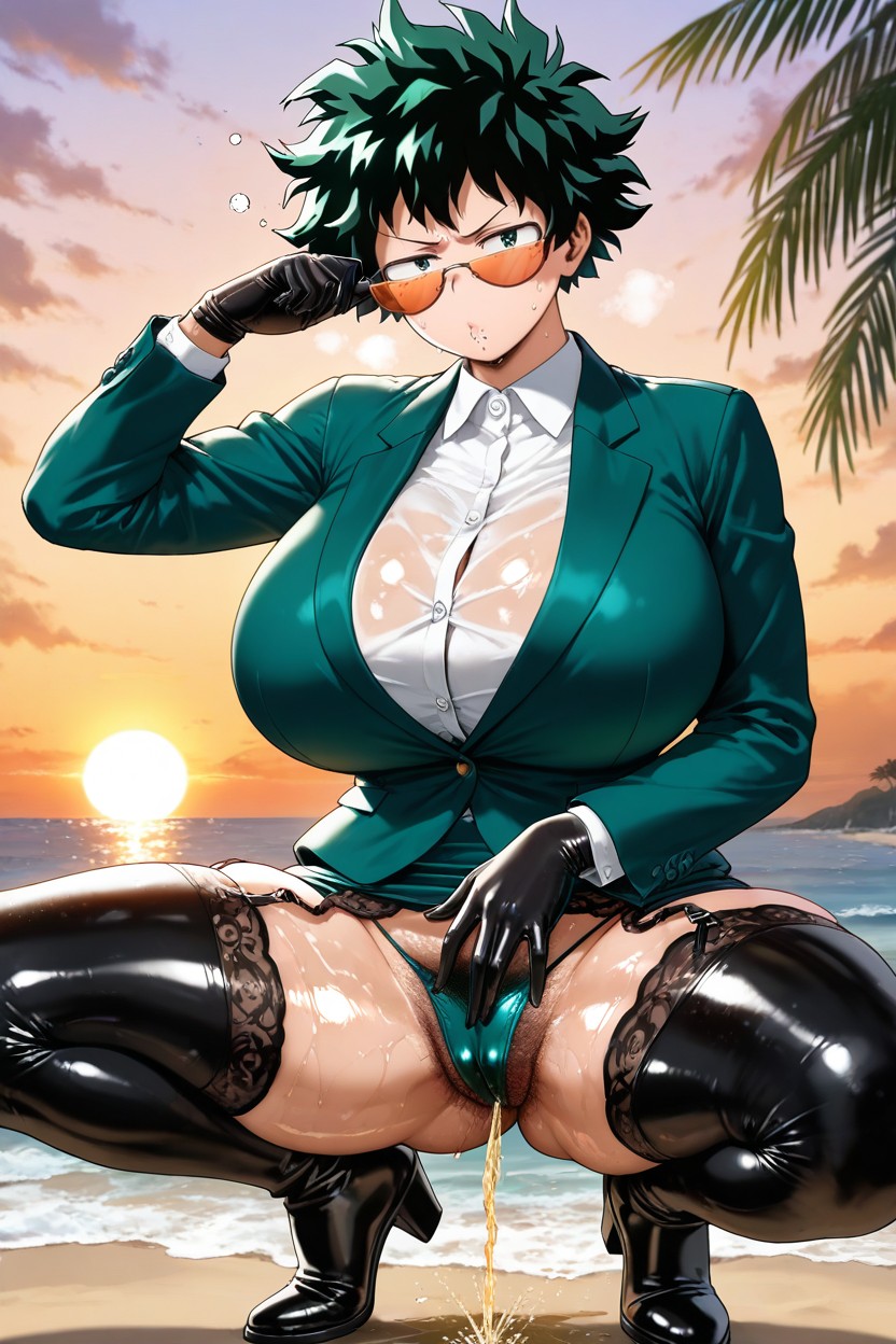 Motherly Face, Bimbo Lips, Cheveux Très Courts Porno IA Hentai