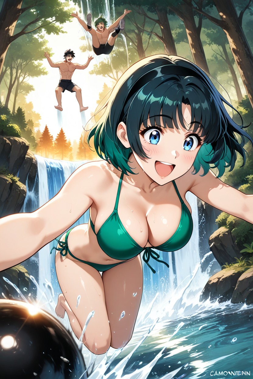 Lake Surrounded By Forest, しっかりした乳房, And ヘンタイAIポルノ