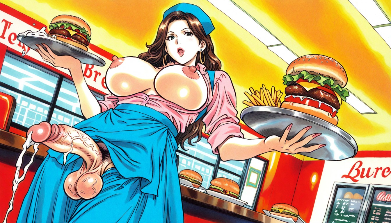 Waitress, 18+, Nipples AI黃漫