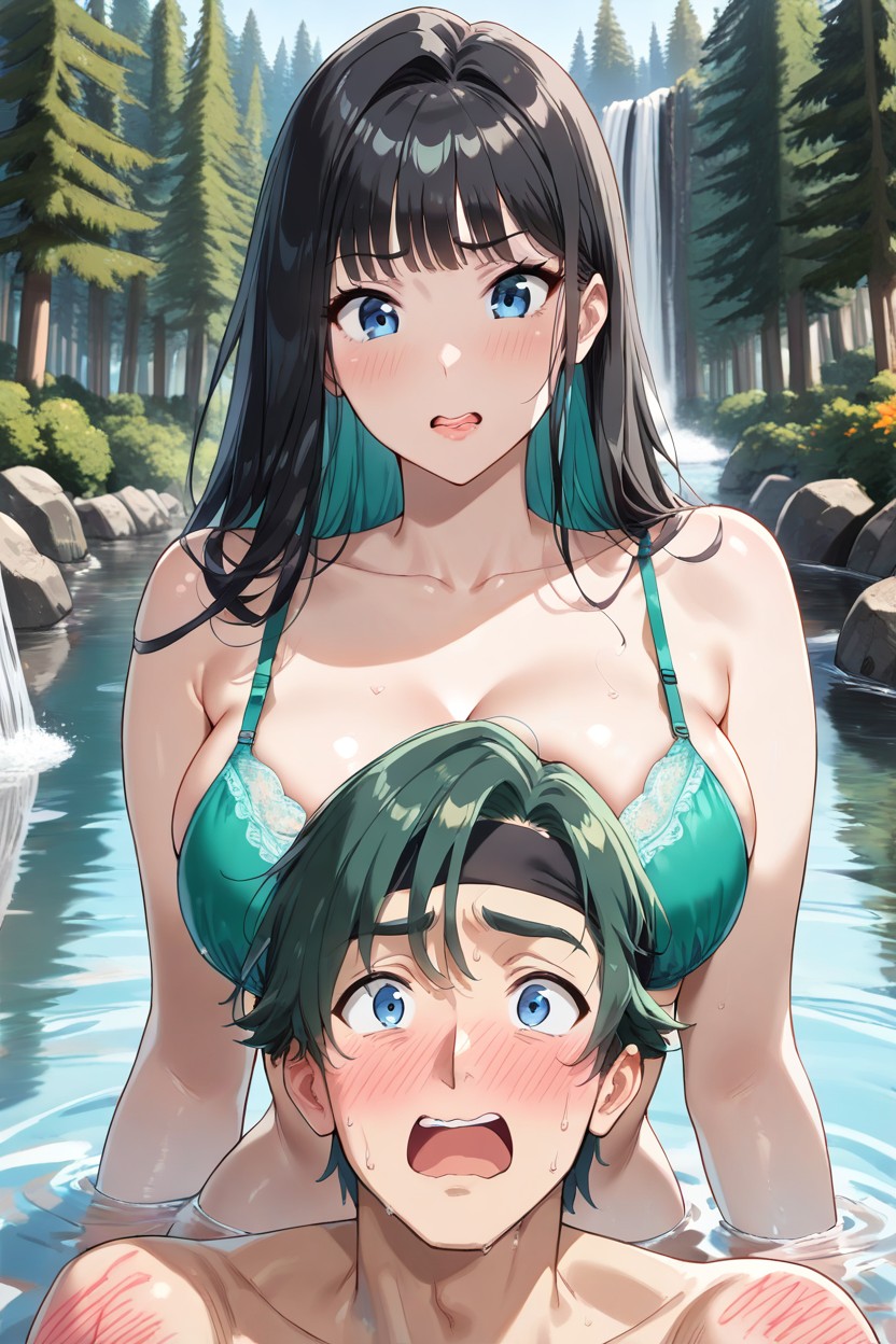 スキニー, しっかりした乳房, 2人 ヘンタイAIポルノ