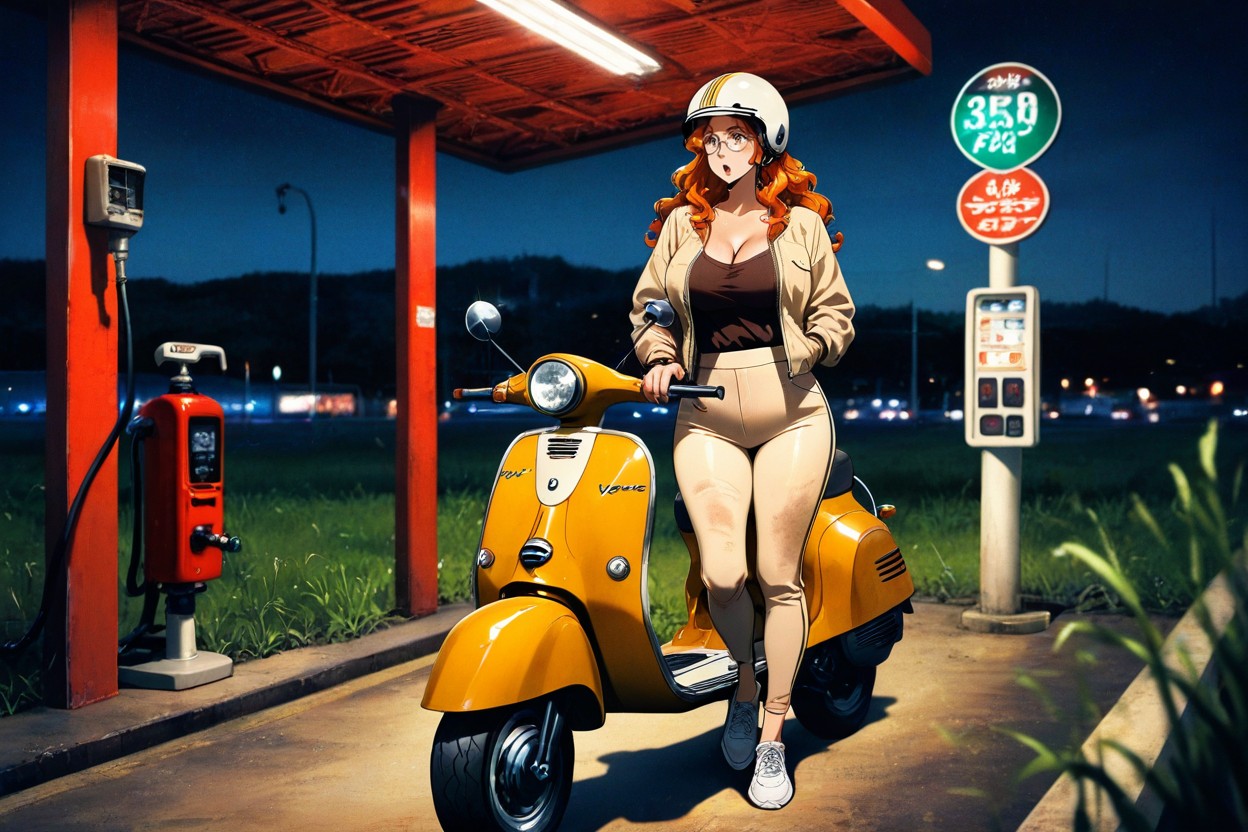 Round Glasses, Night, Brown Unzipped Jacket Porno IA Hentai
