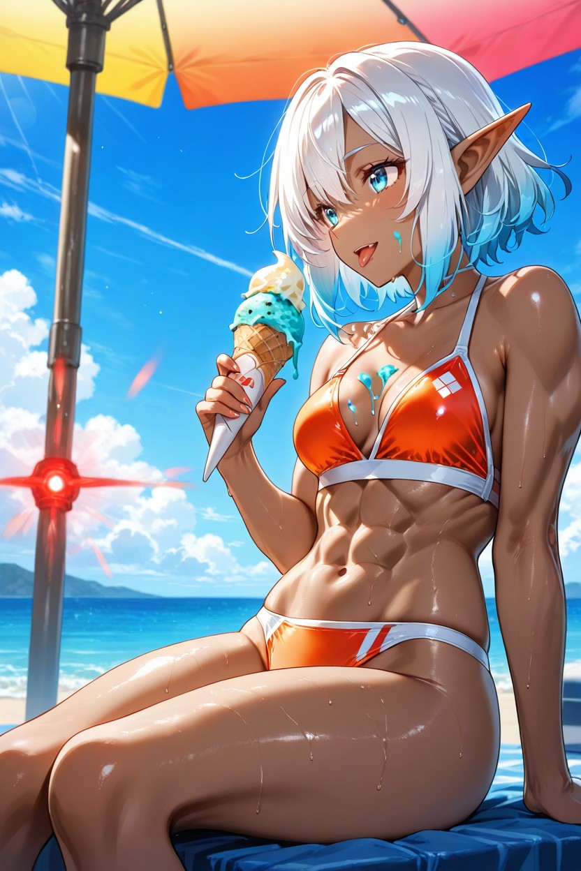 Of A Dark Elf Female With Deep, Vue De Côté, Saturated Colors Porno IA Hentai