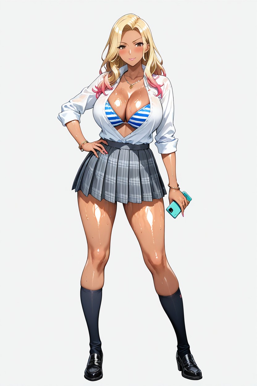 Sweaty Skin, Model Body, Checkered Pattern Хентай AI порно