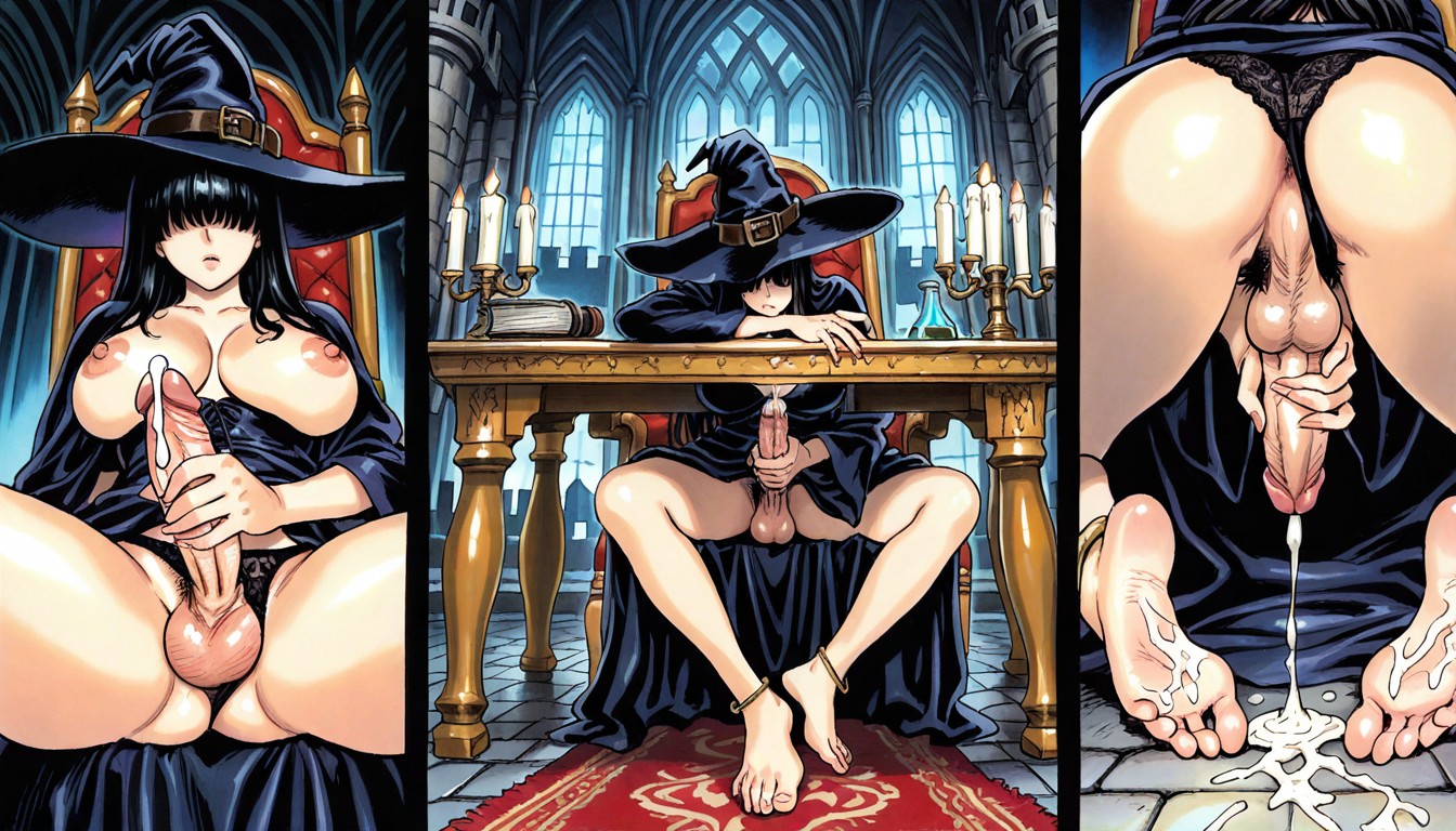 Boobs Exposed, Face Down, Witch Porno IA Hentai