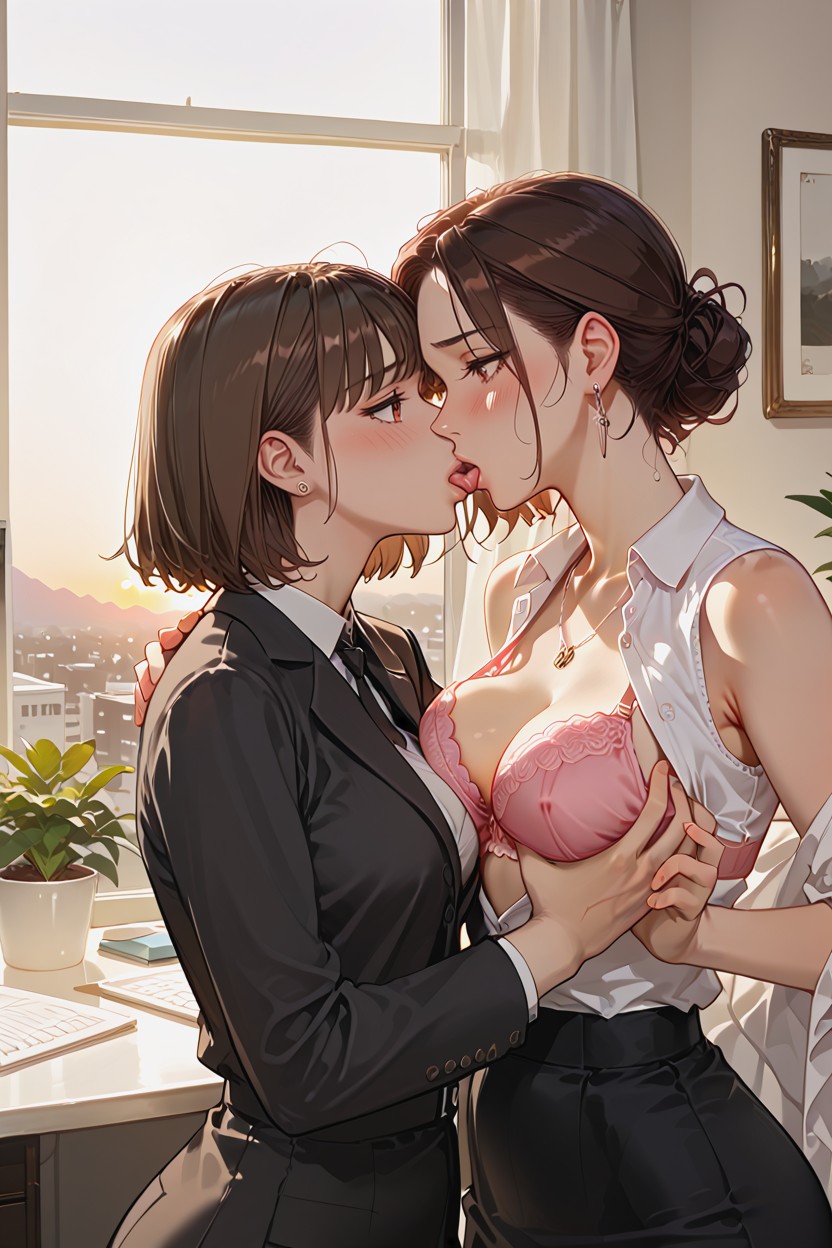 Mouth Open, 悲しい, Brown Eyes ヘンタイAIポルノ