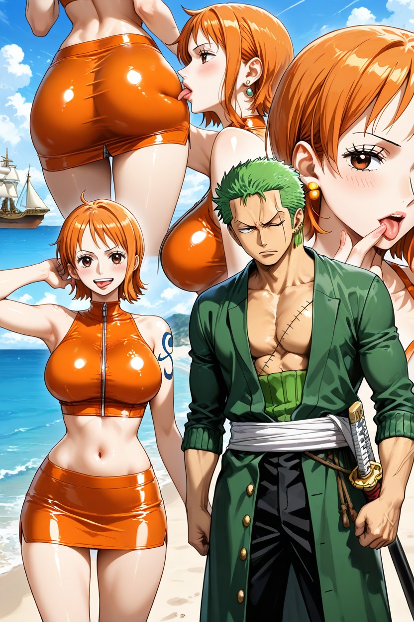 25+, Handsome Male, Nami Kissing Zoro ヘンタイAIポルノ
