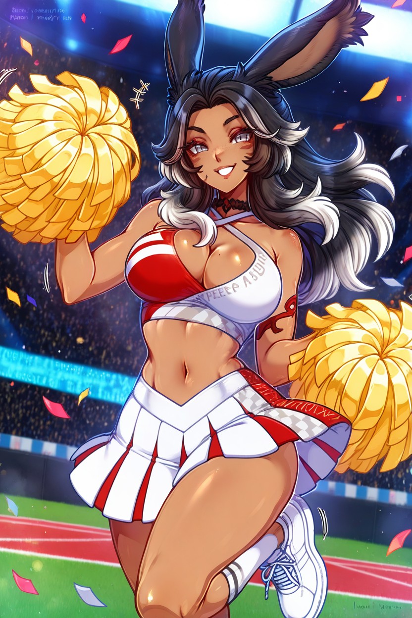 One Arm In Air, Rabbit Ears, No Bangs Hentai AI Porn