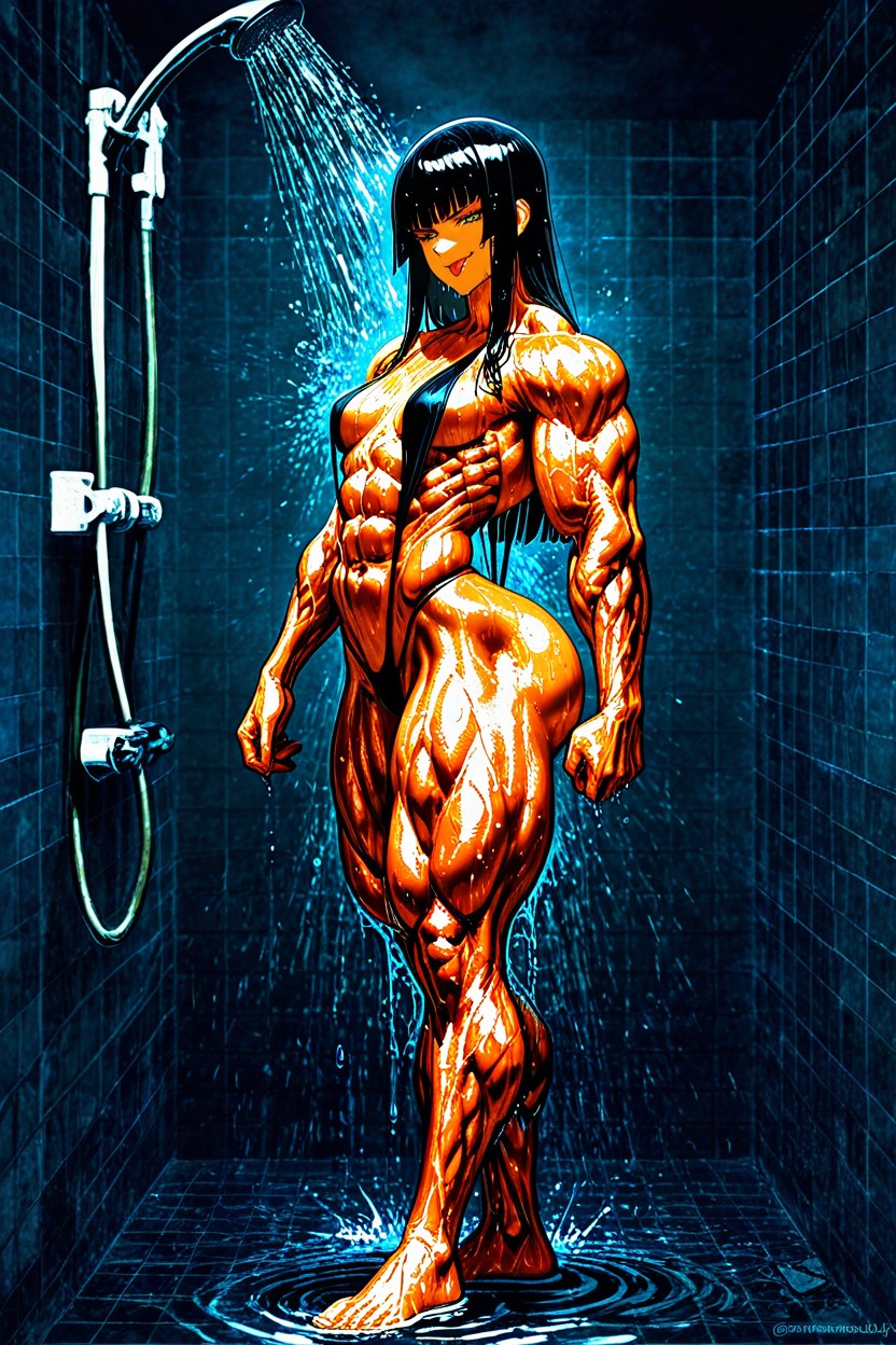 Perfect Stomach Crevasses, Sweaty, Looking At Viewer Hentai AI Porn
