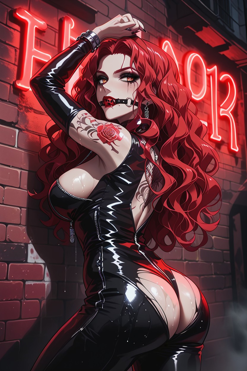 Red Lips, Silver Heel Caps, Amber Eyes Hentai IA