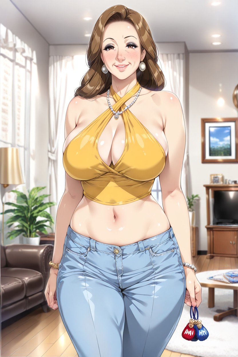 +, Large Natural Breasts, Charm Point Art Style ヘンタイAIポルノ