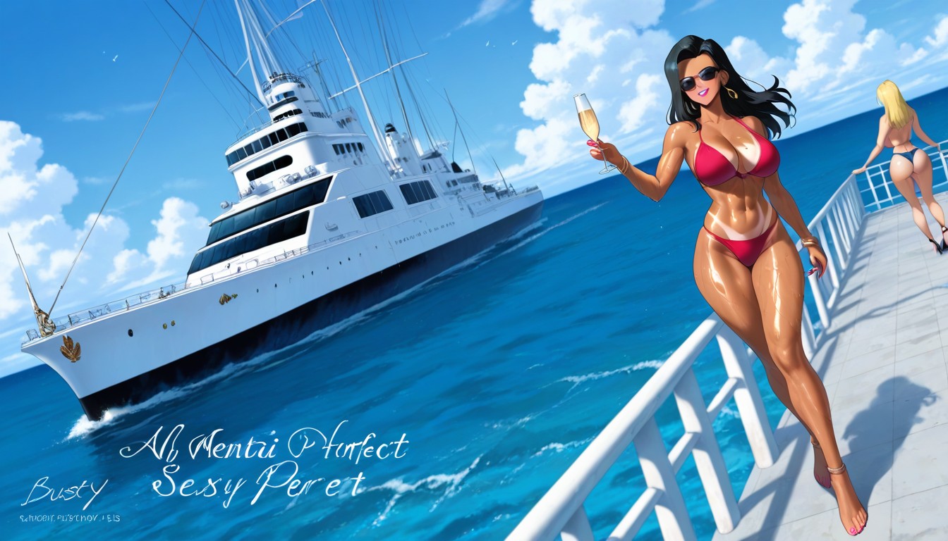 Sunglasses, Standing, Standing On A Yacht Hentai AI Porn