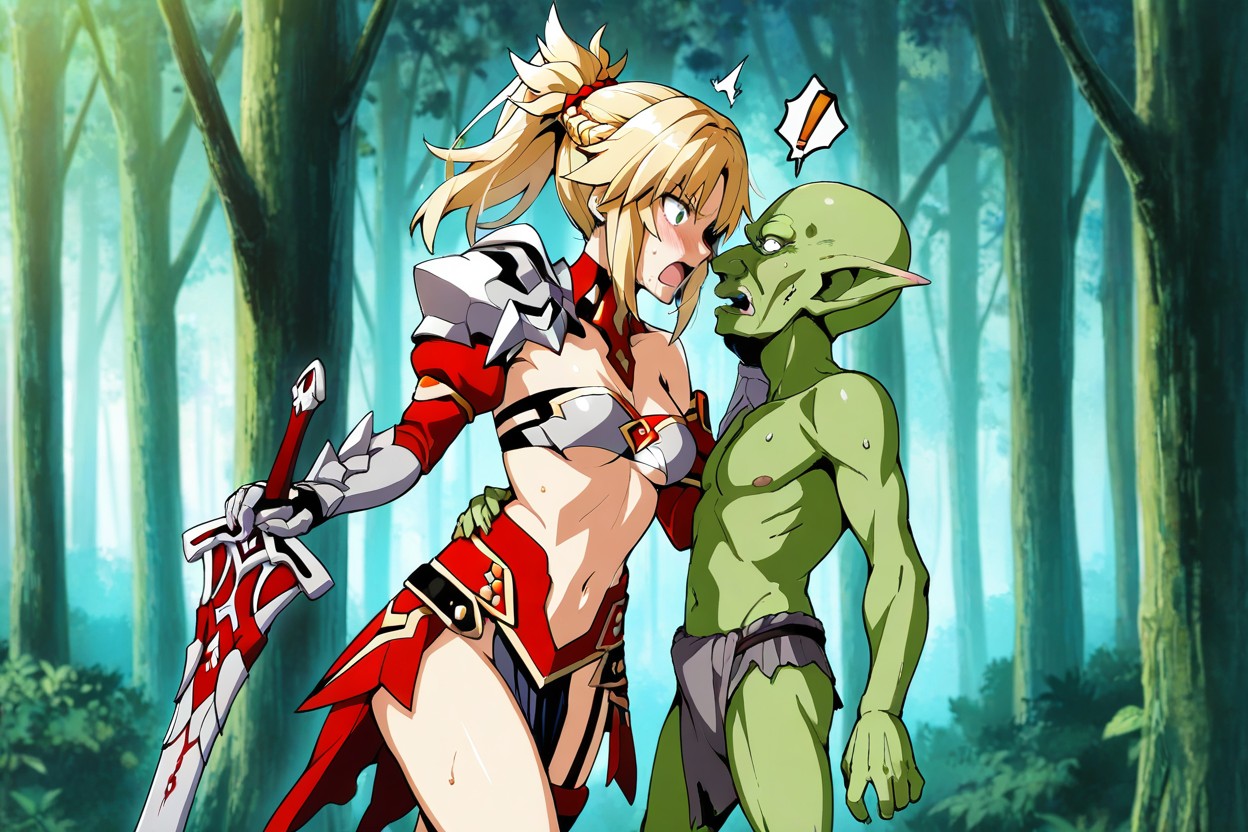 Face To Face, Female Hold Sword, Outside Hentai AI Porn