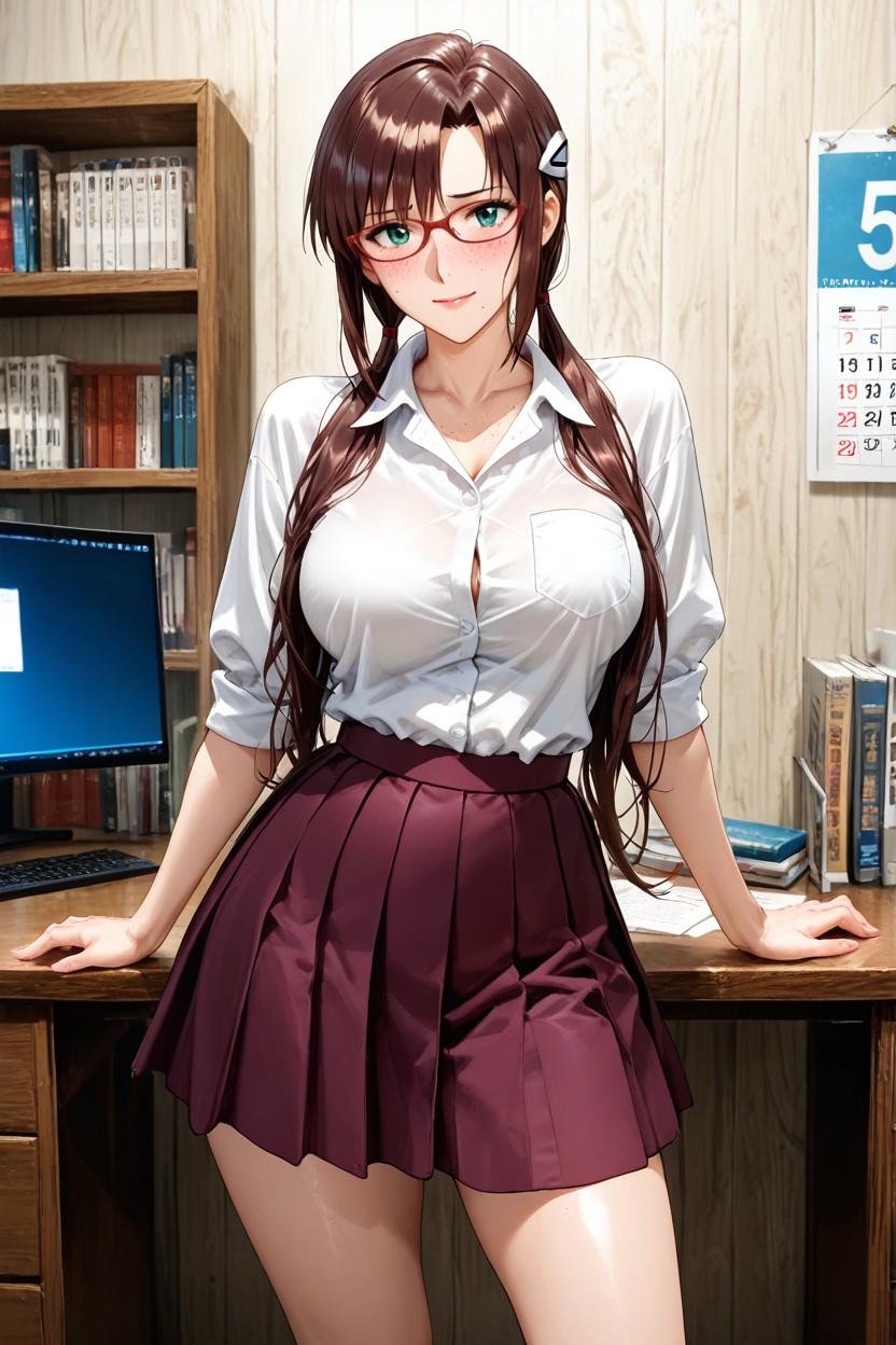 Highly Detailed Face, Study Room, Beautiful Hentai AI Porn