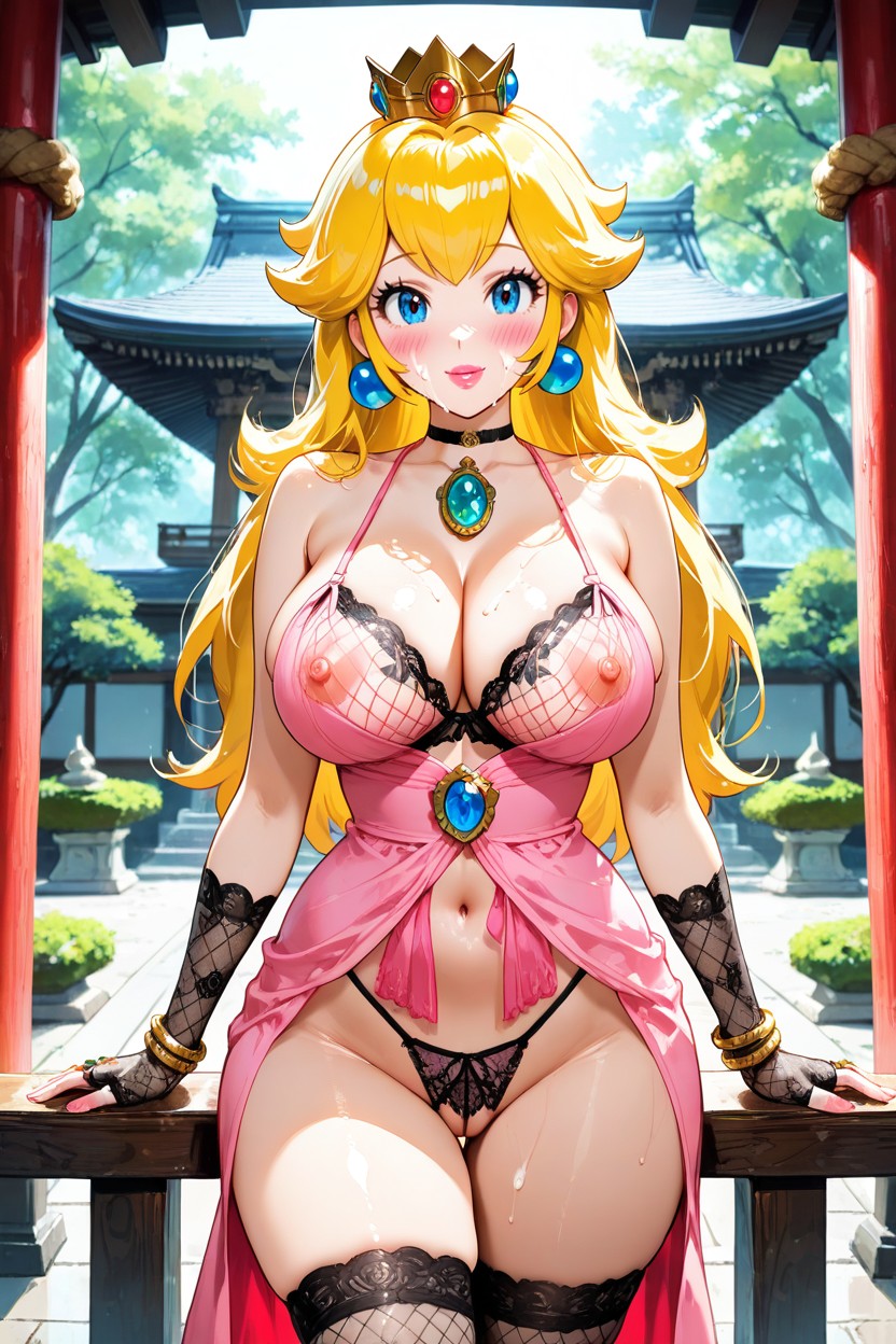 Lace Stockings, Happy Look, Many Details Hentai AI Porn