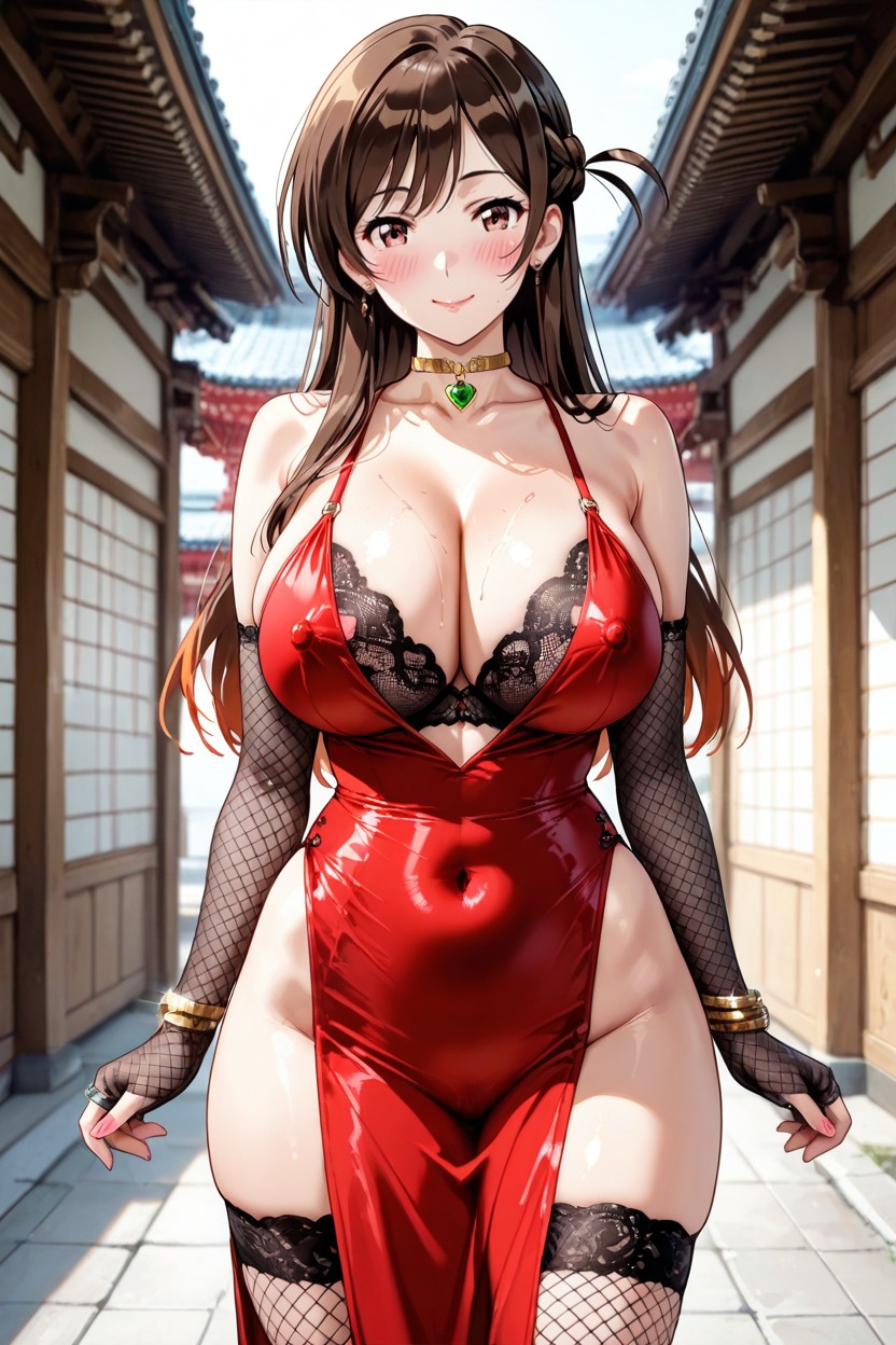 Perfect Breasts, Hearts In The Air, Fishnet Bra Hentai AI Porn