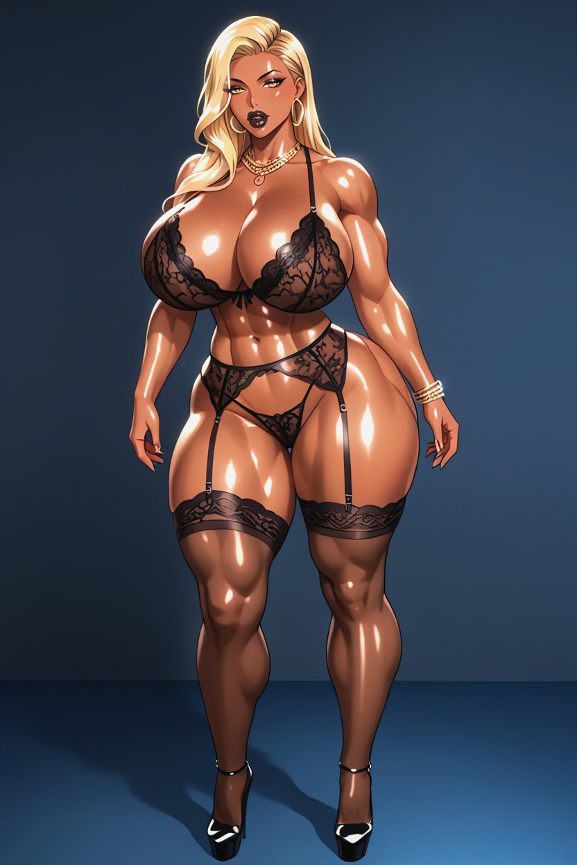 Massive Rounded Breasts, Muscular, Muscular Physique Hentai AI Porn