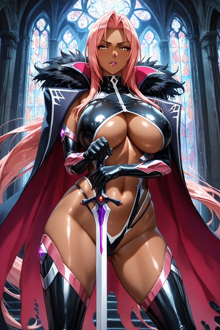 Hell Knight Ingrid From Taimanin Asagi, Dark Skin, Yellow Eyes Hentai AI Porn