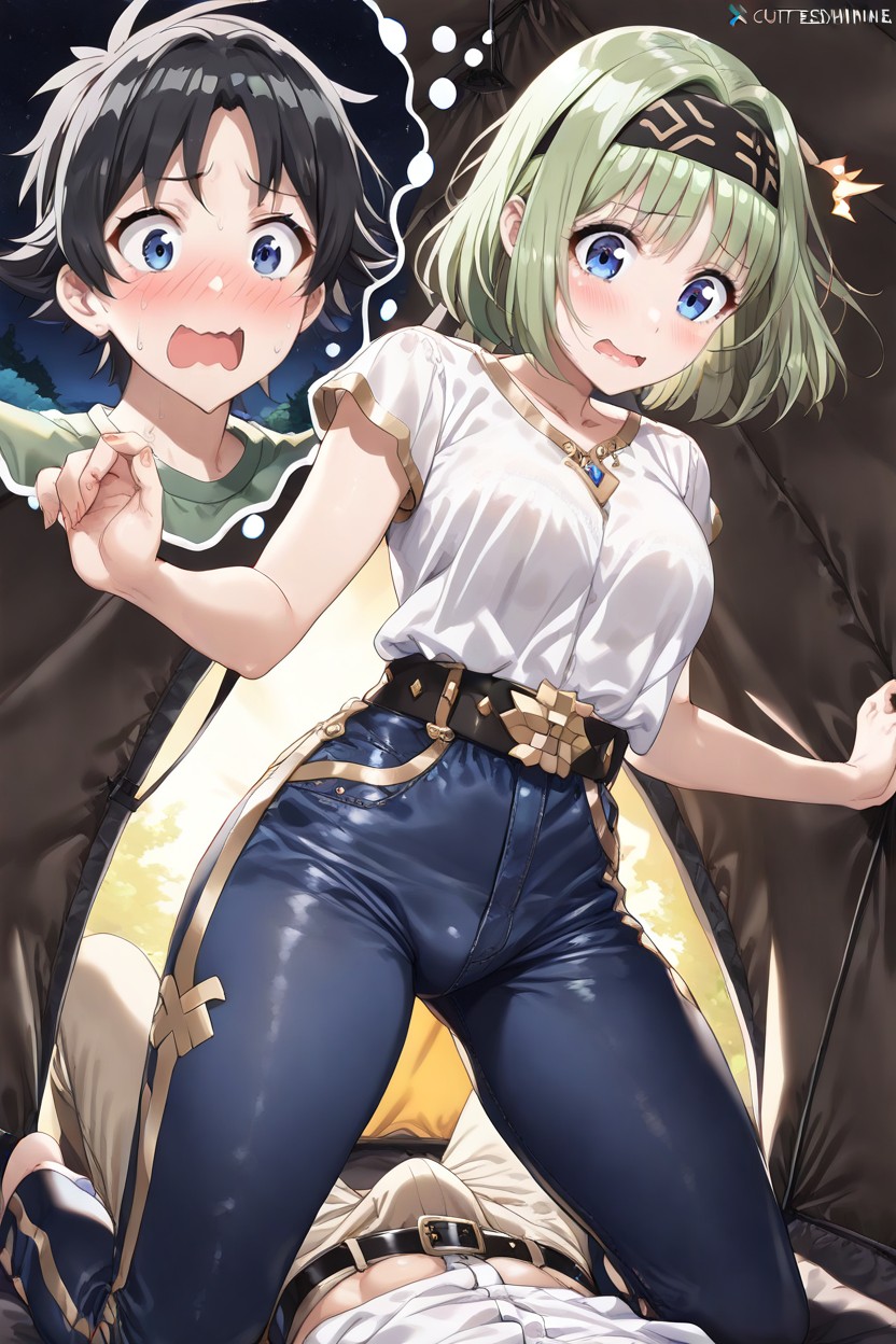 Skinny, She Is The Most Beautiful Woman Of All, Tucked-in White Shirt Hentai AI Porn