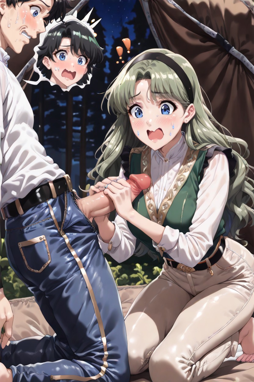 Pretty Face, Cuteanime Style, Green Shirt Hentai AI Porn