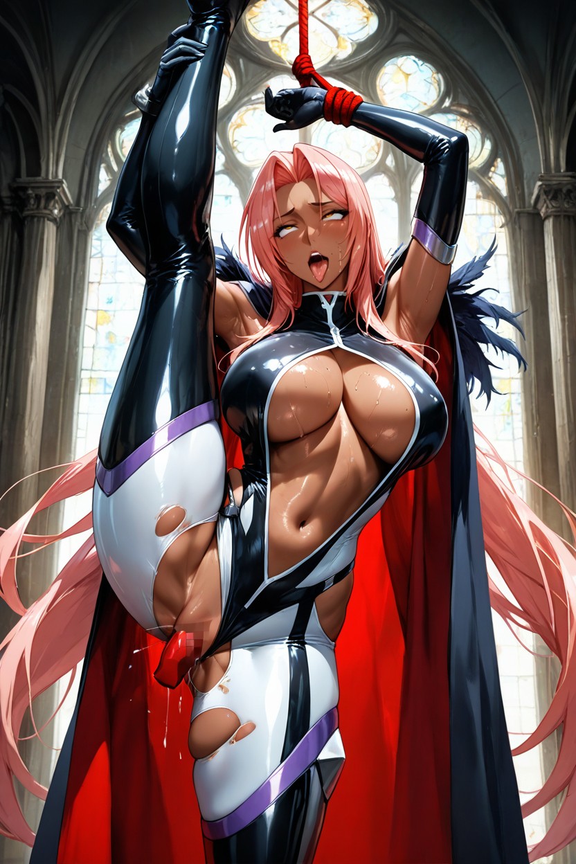 25+, White Taimanin Latex Suit, Yellow Eyes Hentai AI Porn