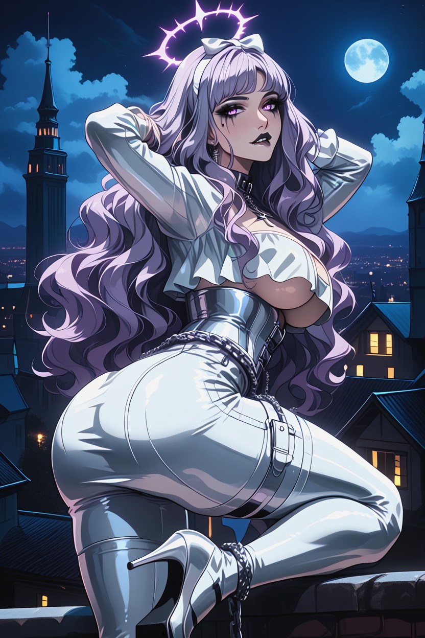 Black Nails, Selene Vampire Woman, Arms Up Hentai AI Porn