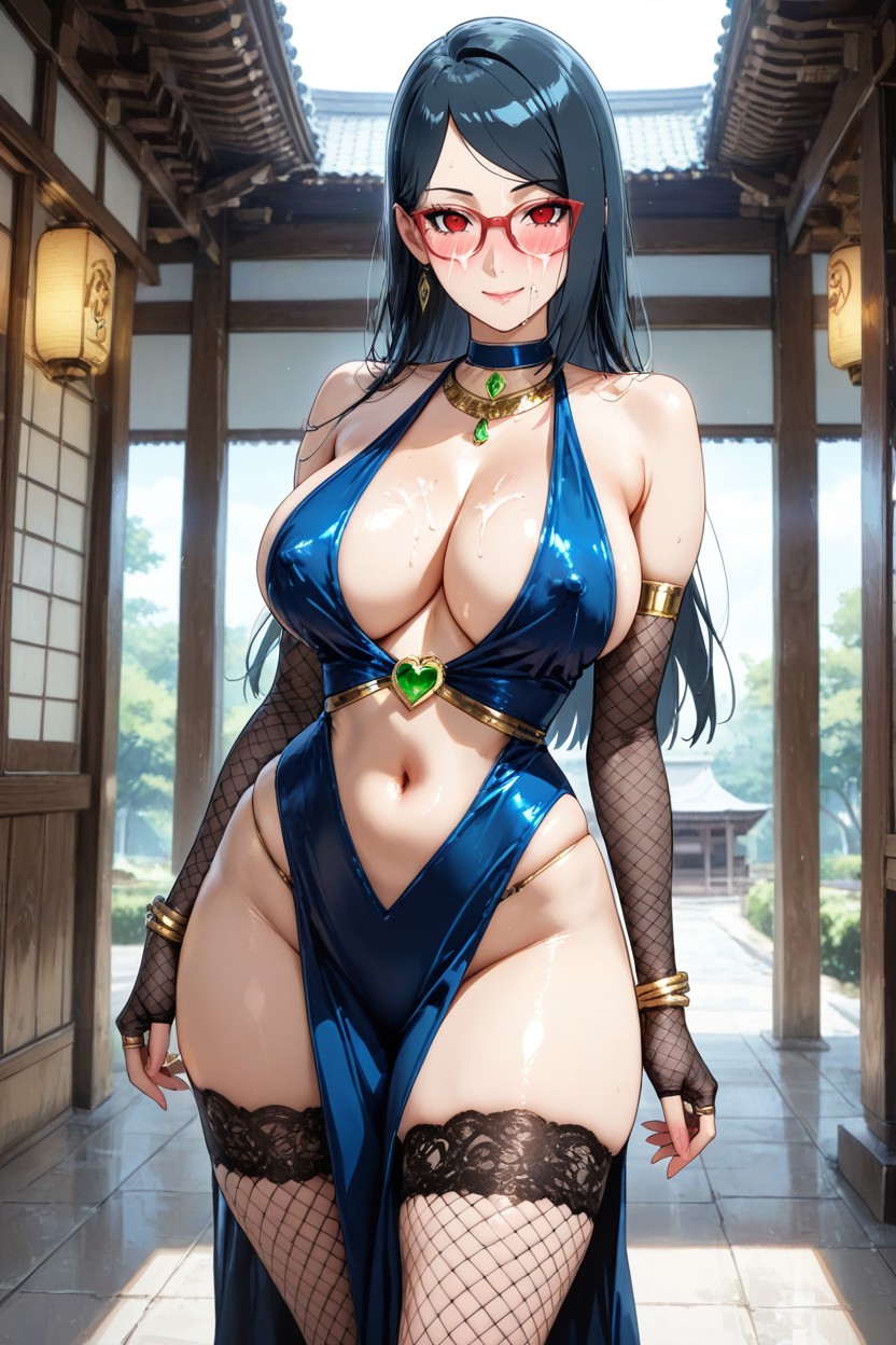 Many Details, Flirty Look, Blushing Hentai AI Porn