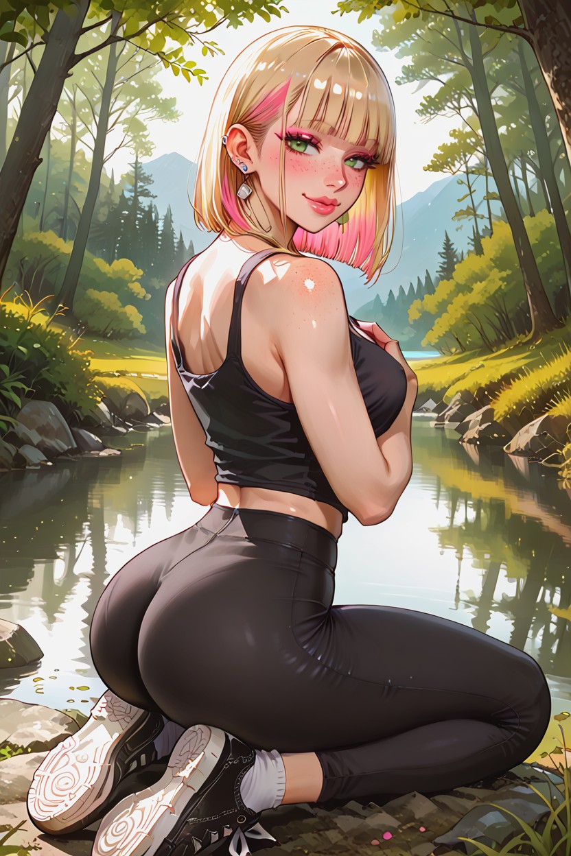 Blush, White Socks, Detailed Hentai AI Porn