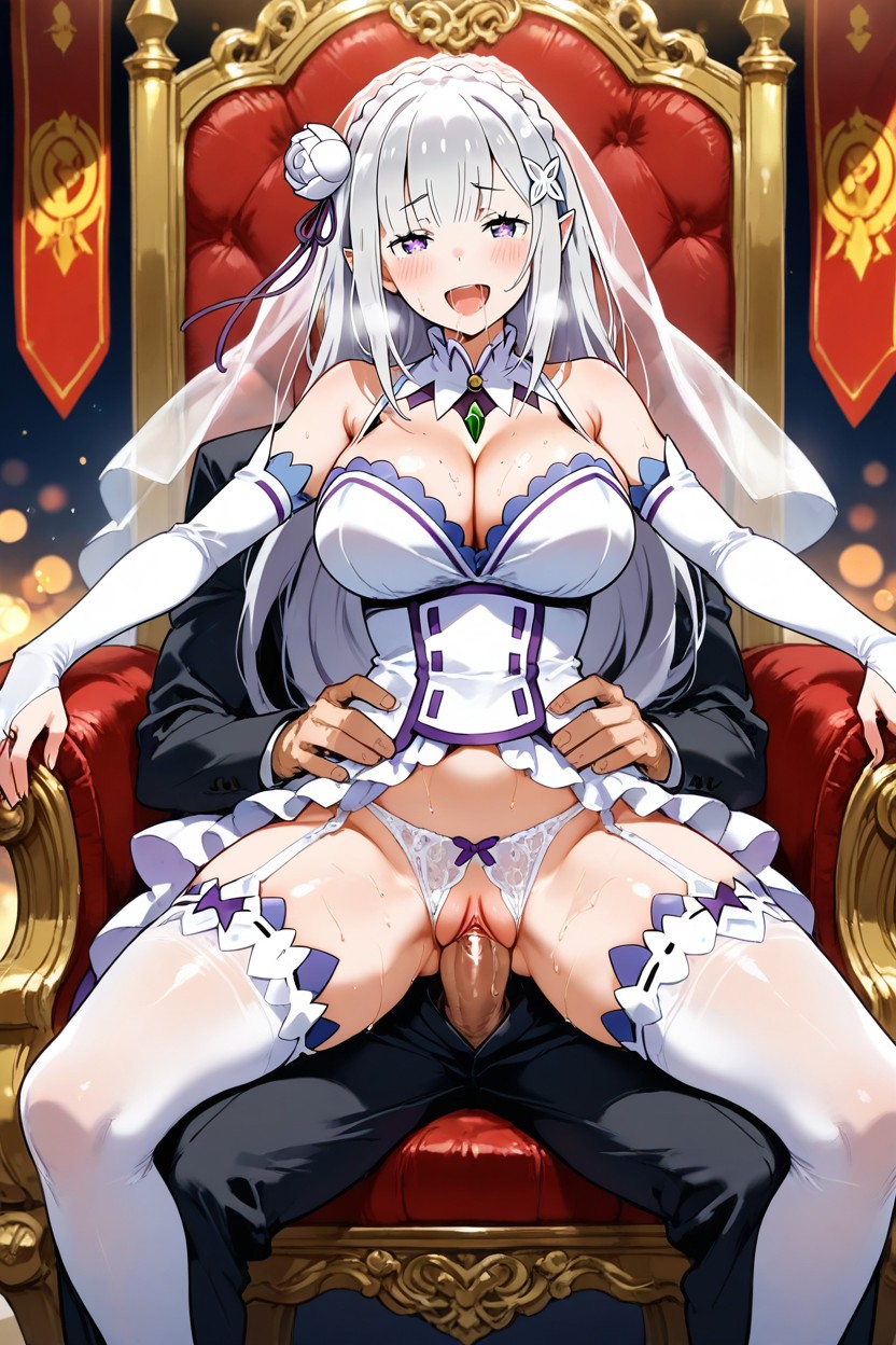 Bridal Lingerie, Bokeh, Detailed Eyes Hentai AI Porn