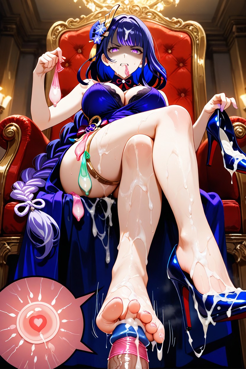 Cum On Face, Sperm Covered Feet, Glaring Hentai AI Porn
