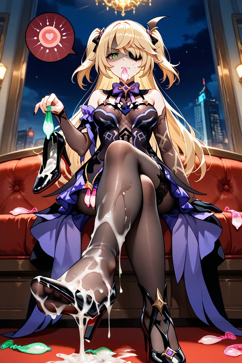 Condom, Cum Everywhere, Sitting Hentai AI Porn