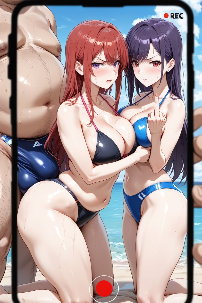 Women Sweating, Huge Bulge, Bulging Cock Hentai AI Porn