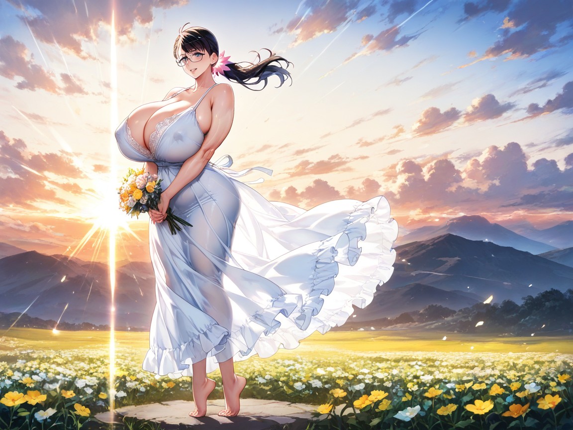 Rays Of Light Outline Body, Soles Up, Bare Feet Hentai AI Porn