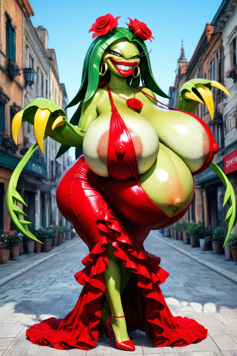 Very Blushed, Raw Photo, Breasts Too Big For Dress Hentai AI Porn