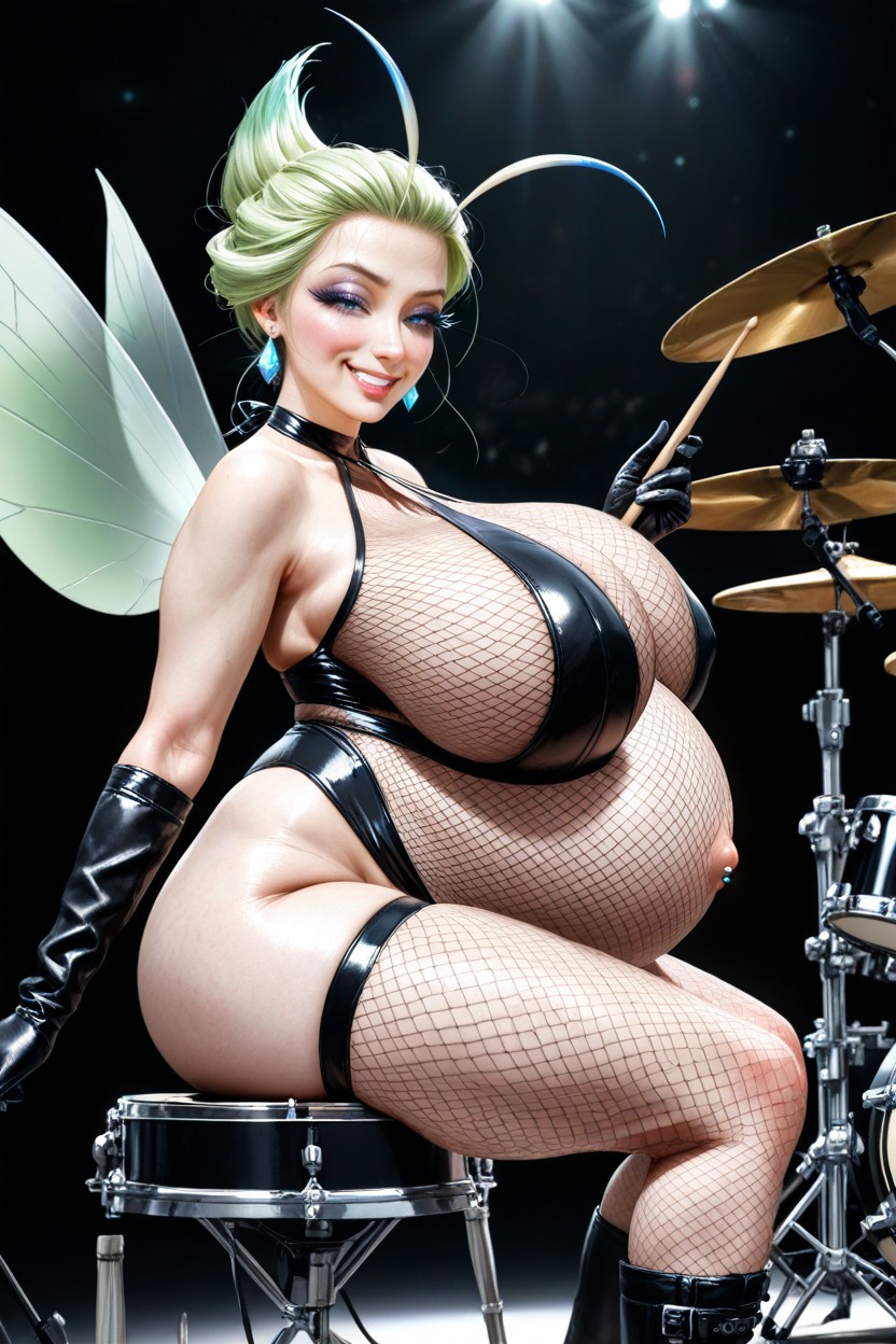 Mesh Fabric, Huge Perfect Round Tits, Realistic Hentai AI Porn