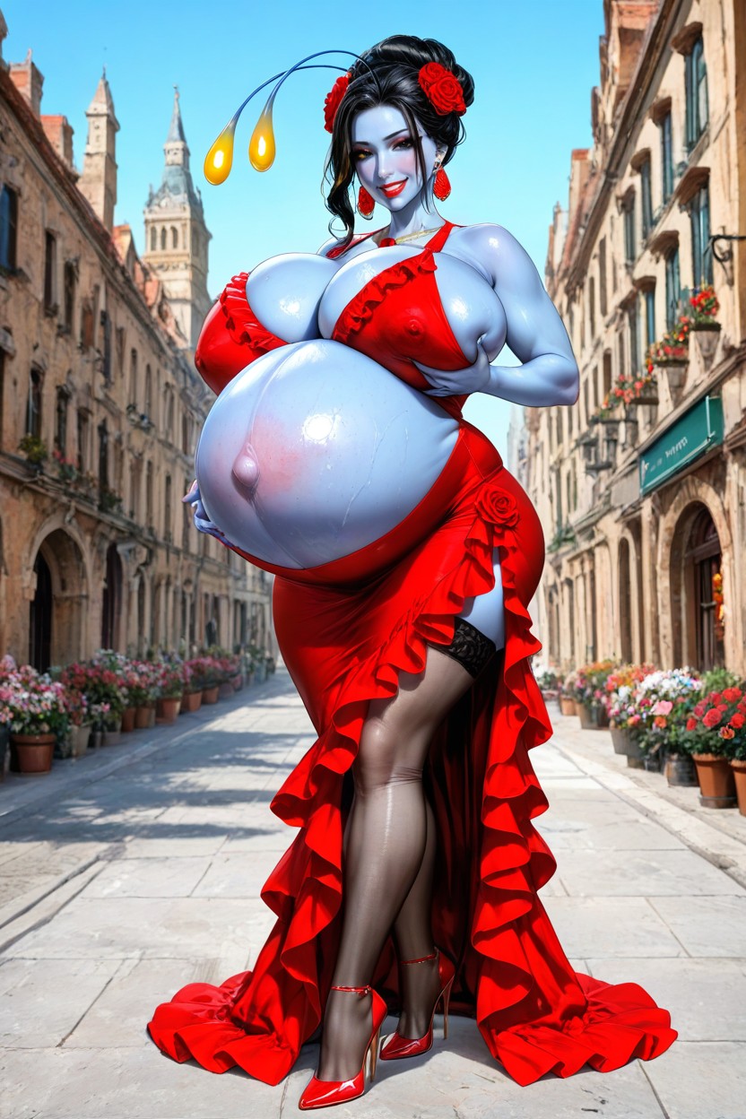 Long Legs, Breasts Too Big For Dress, Hyperrealistic Hentai AI Porn