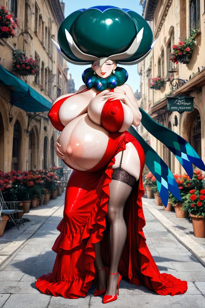 Earrings, Lifting Breasts, Hyper Pregnant Belly Hentai AI Porn