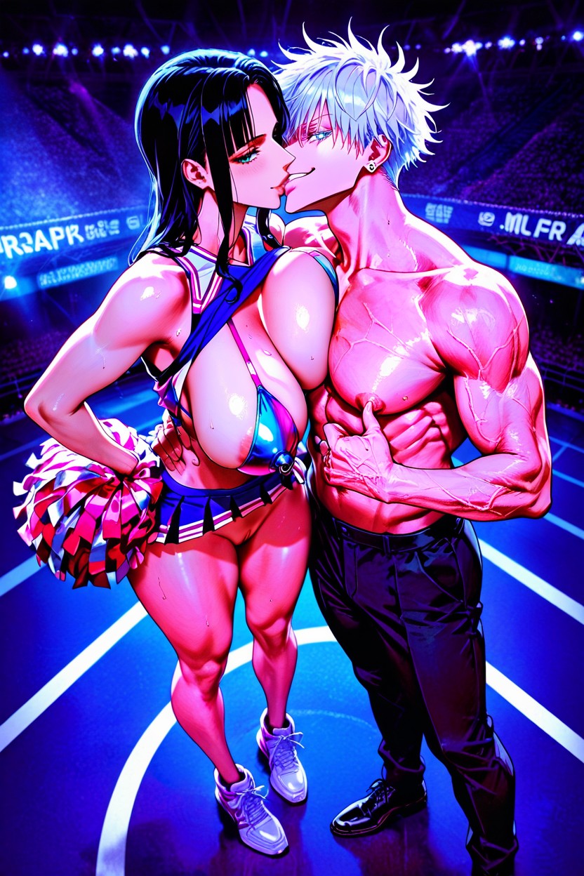 Only Two Characters, Bodies Pressed Together, Men Taller Than Female Hentai AI Porn