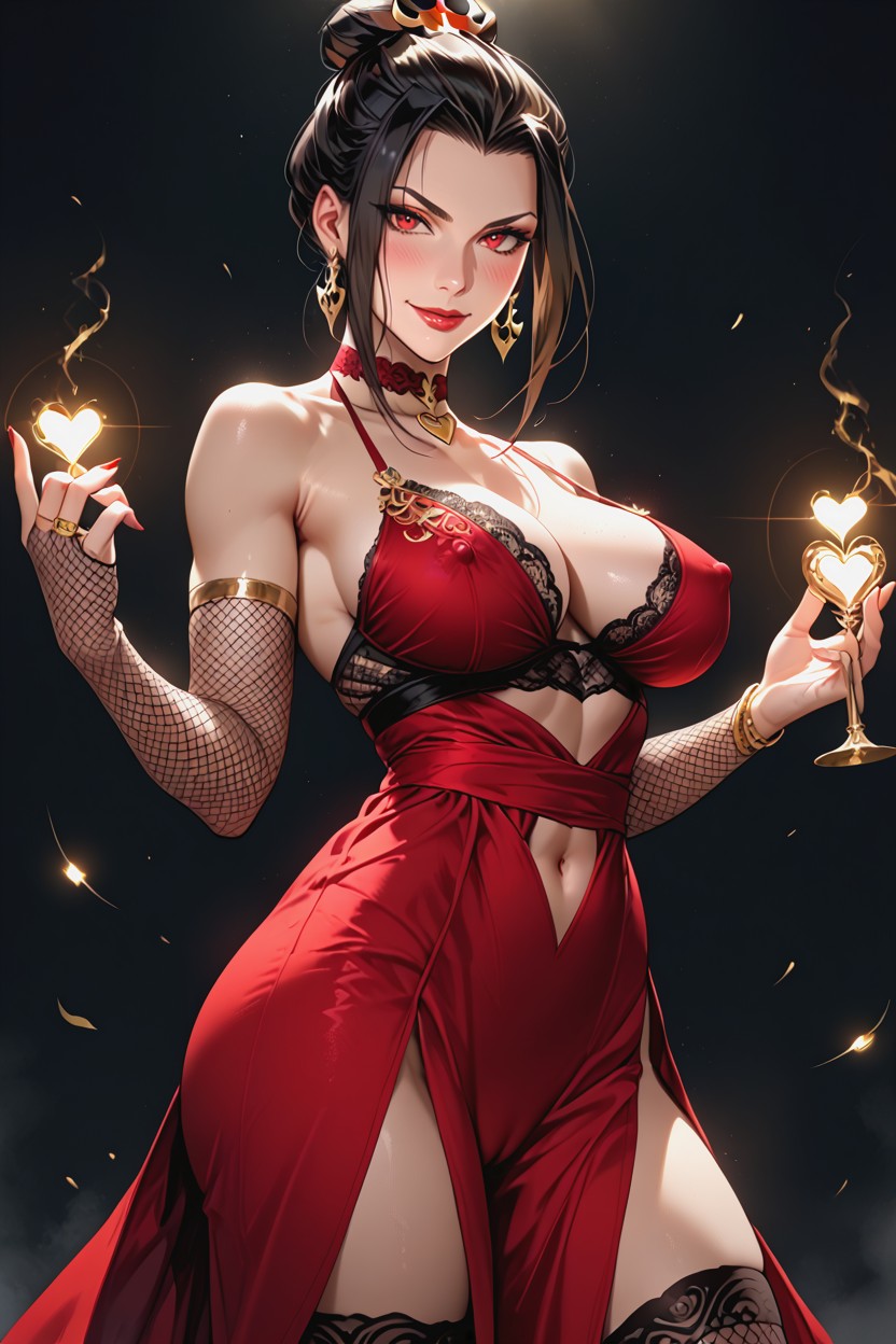 Dress, Sunlight, Black Coloured Background Hentai IA
