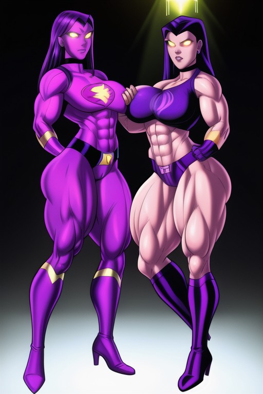 Mohawk, Extremely Large And Muscular Thighs, Septum And Nostril Piercings Hentai AI Porn